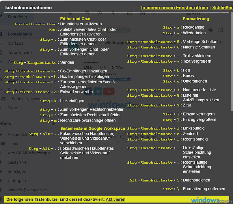 Gmail Shortcuts Gmail Shortcuts
