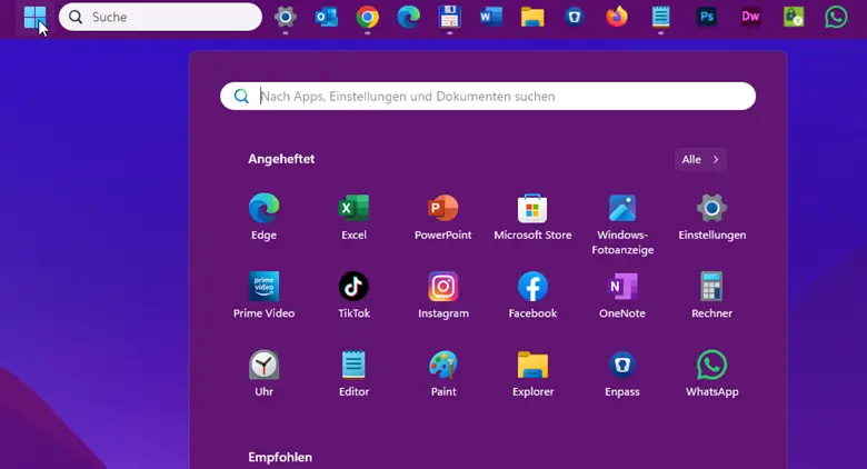 Taskleiste nach oben 1 Taskleiste nach oben