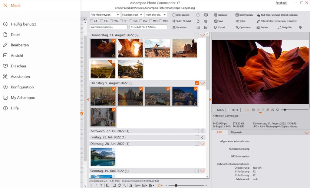 photo commander 17 light screen main