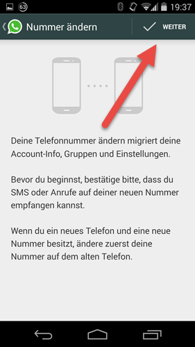android whatsapp einstellungen account nummer aendern weiter Android WhatsApp einstellungen Account nummer aendern weiter