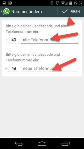 android whatsapp nummer aendern Android WhatsApp nummer aendern