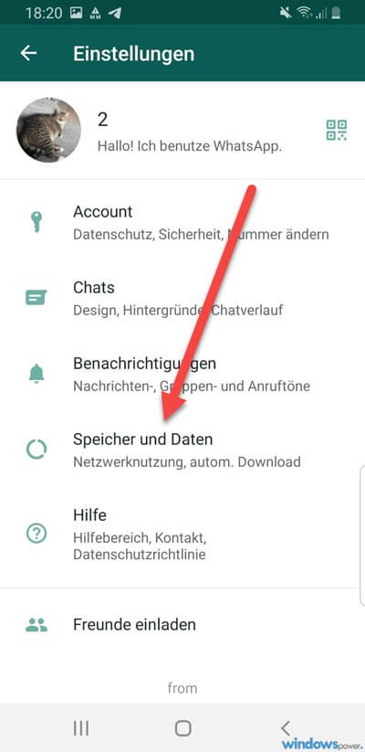 android whatsapp speicher und daten
