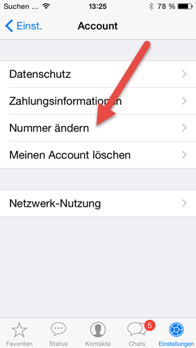 iphone whatsapp einstellungen account nummer aendern iphone WhatsApp einstellungen Account nummer aendern