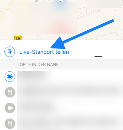 Live-Standort teilen