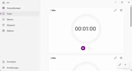 Uhren App Stoppuhr, Timer, Wecker, Stoppuhr und Weltuhr mit Windows 11