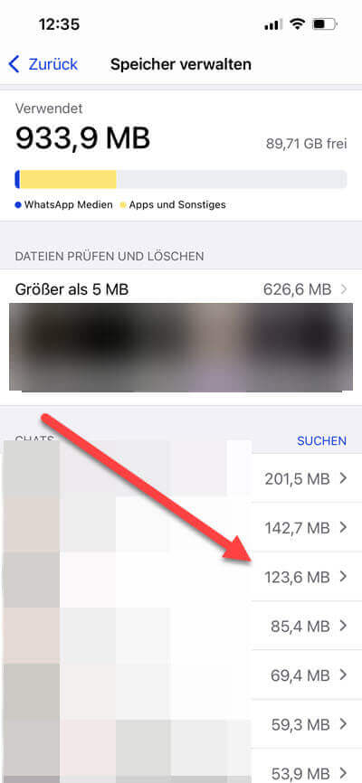 welcher chat verbraucht den meisten speicherplatz