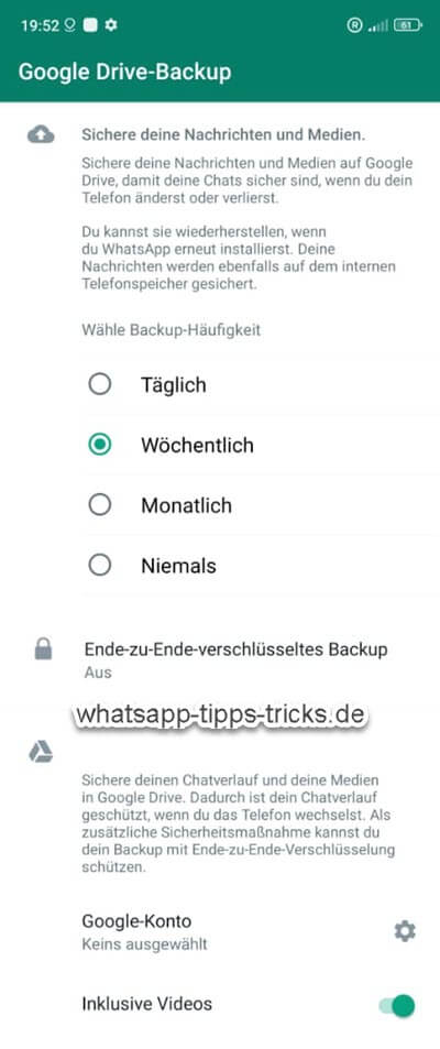 whatsapp backup sicherung erstellen android WhatsApp Backup Android