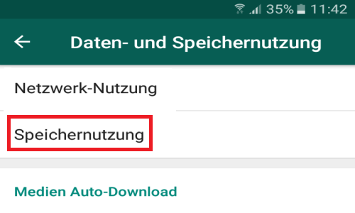 whatsapp speichernutzung