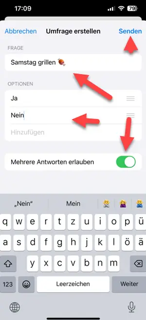 whatsapp umfragen starten