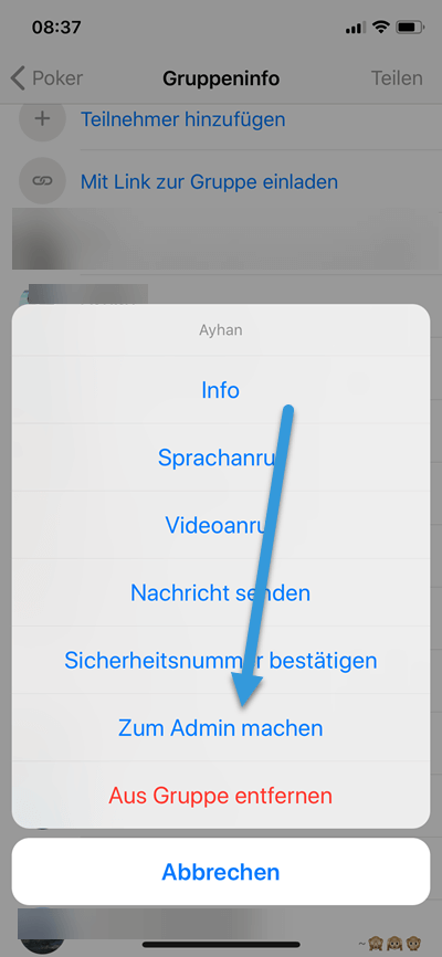 Gruppenadministrator hinzufügen-WhatsApp Administrator iPhone