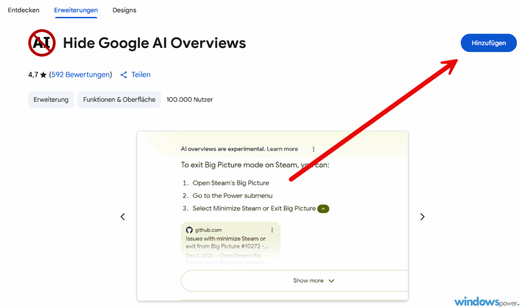 Hide Google AI