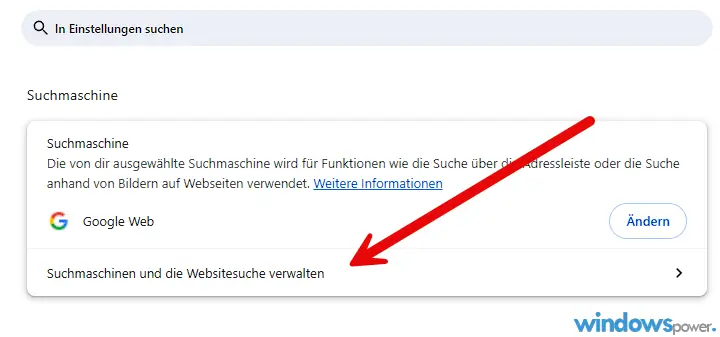 Suchmaschinen und die Websitesuche verwalten