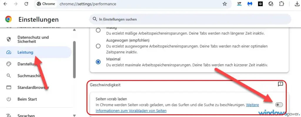 Google Chrome Vorab Laden deaktivieren Google Chrome Vorab Laden deaktivieren