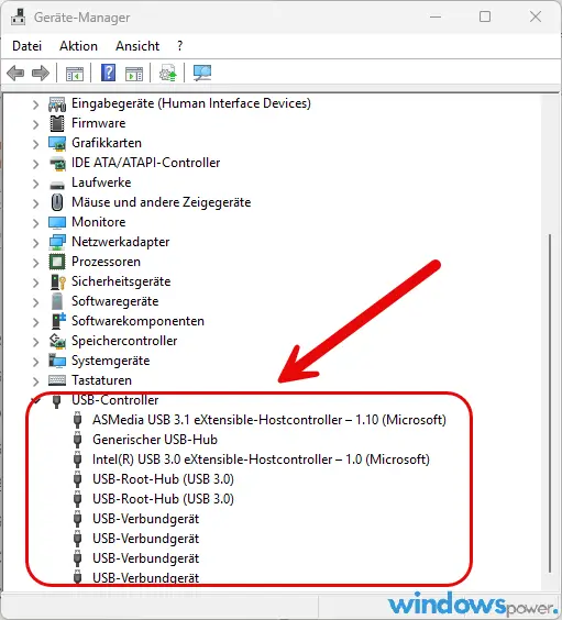 USB Controller USB-Controller im Windows Geräte-Manager deaktivieren