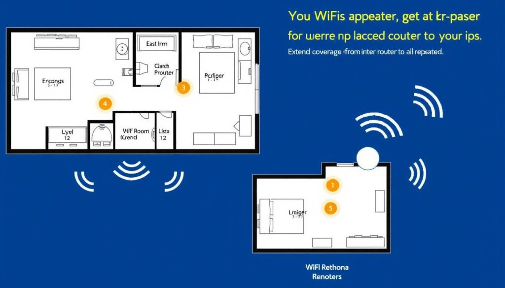 Wohnung mit einem WLAN-Repeater für bessere Abdeckung Wohnung mit einem WLAN-Repeater für bessere Abdeckung