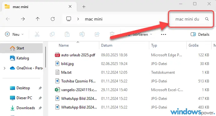 gleichen Dateityps anzeigen