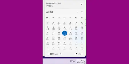 Kalender auf einmal auf Chinesisch