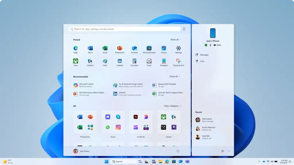 scrollable Start menu scrollable Start menu