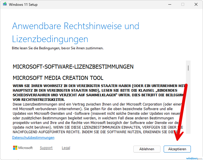 Media Creation Tool ausführen