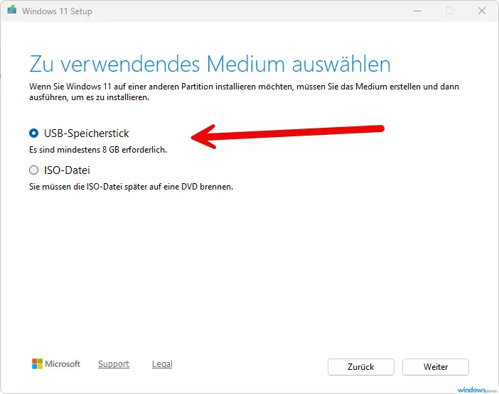 Medium auswählen