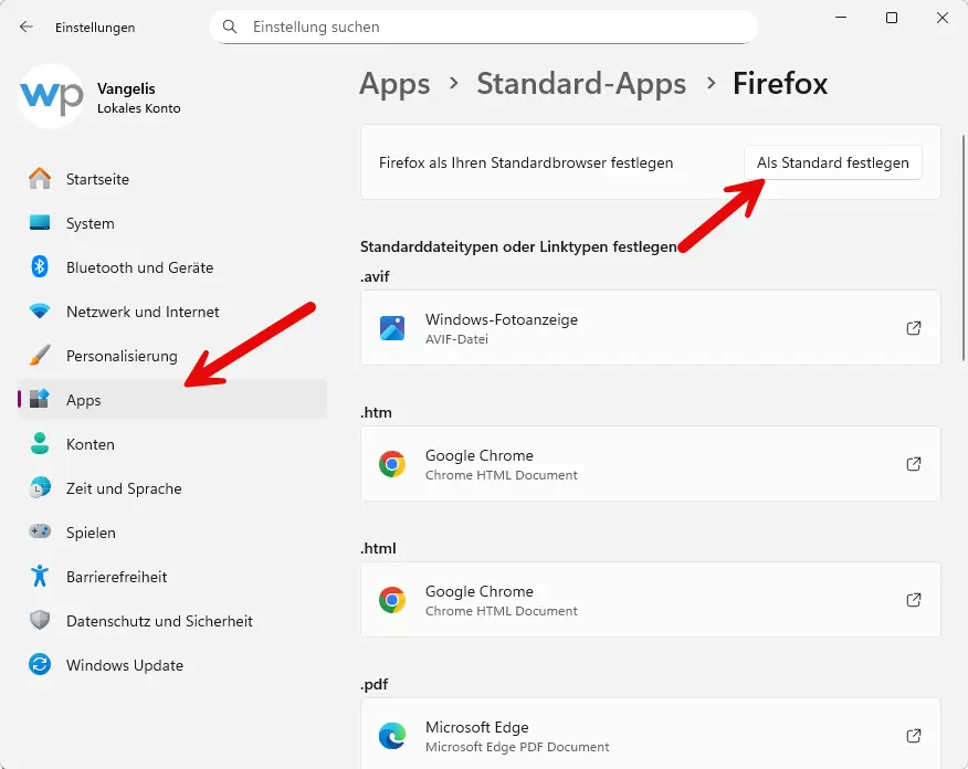 Standard Browser in Windows 11 25H2 ändern