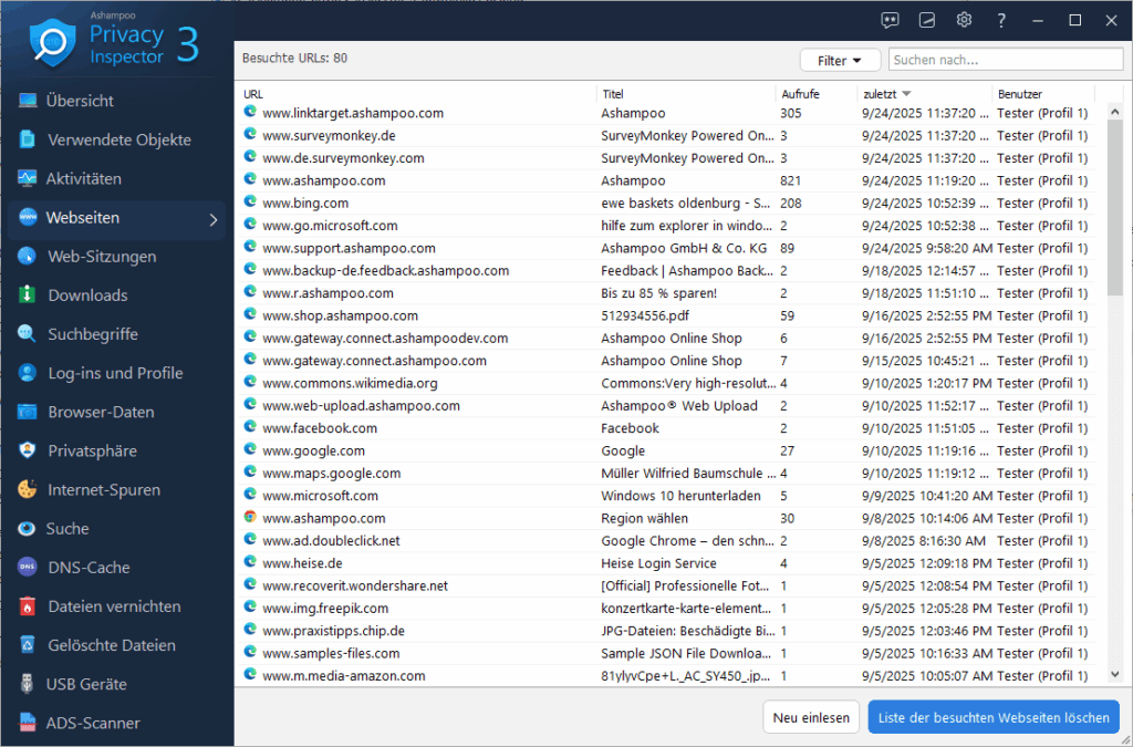 Surfspuren löschen Browser Verlauf analysieren