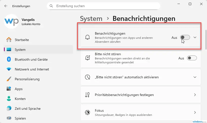 Windows 11 Benachrichtigungen deaktivieren Windows 11 Benachrichtigungen deaktivieren