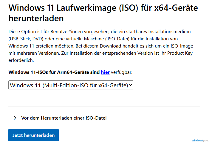Windows 11 ISO herunterladen