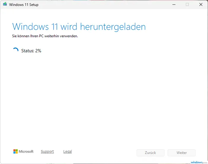 windows 11 wird heruntergeladen