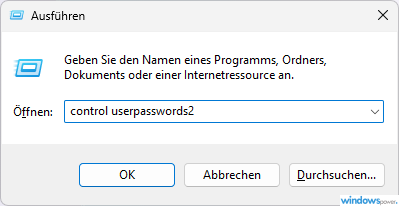 control userpasswords2