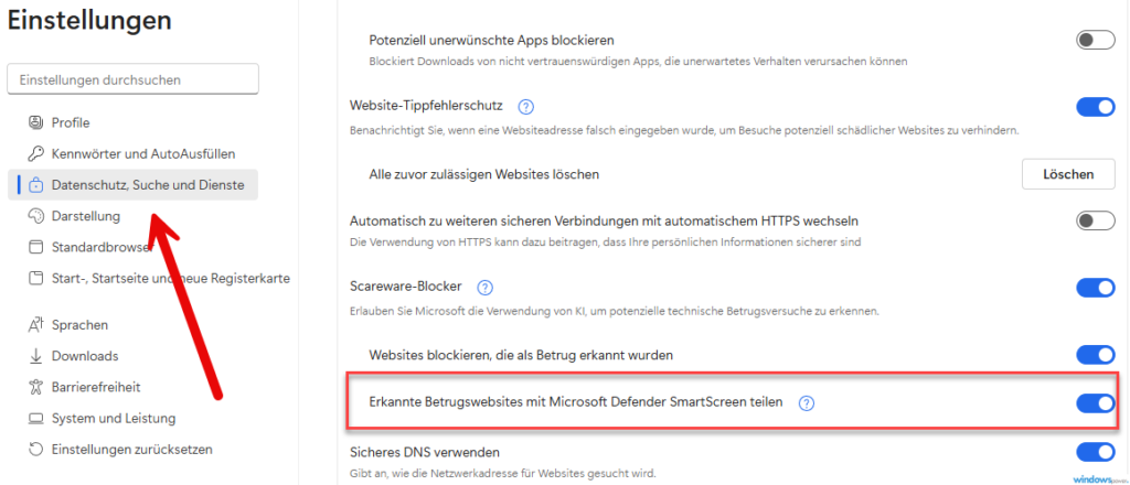 Windows Defender SmartScreen Einstellungen anpassen