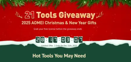 AOMEI Christmas Giveaway 2025: 21 Premium-Software kostenlos AOMEI Christmas Giveaway 2025