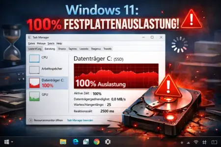 Windows 11 100 Festplattenauslastung beheben
