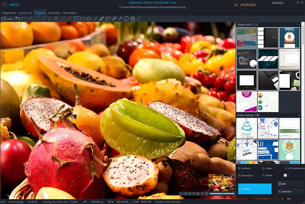 Fotocollage erstellen mit Ashampoo Photo Commander FREE kostenlos