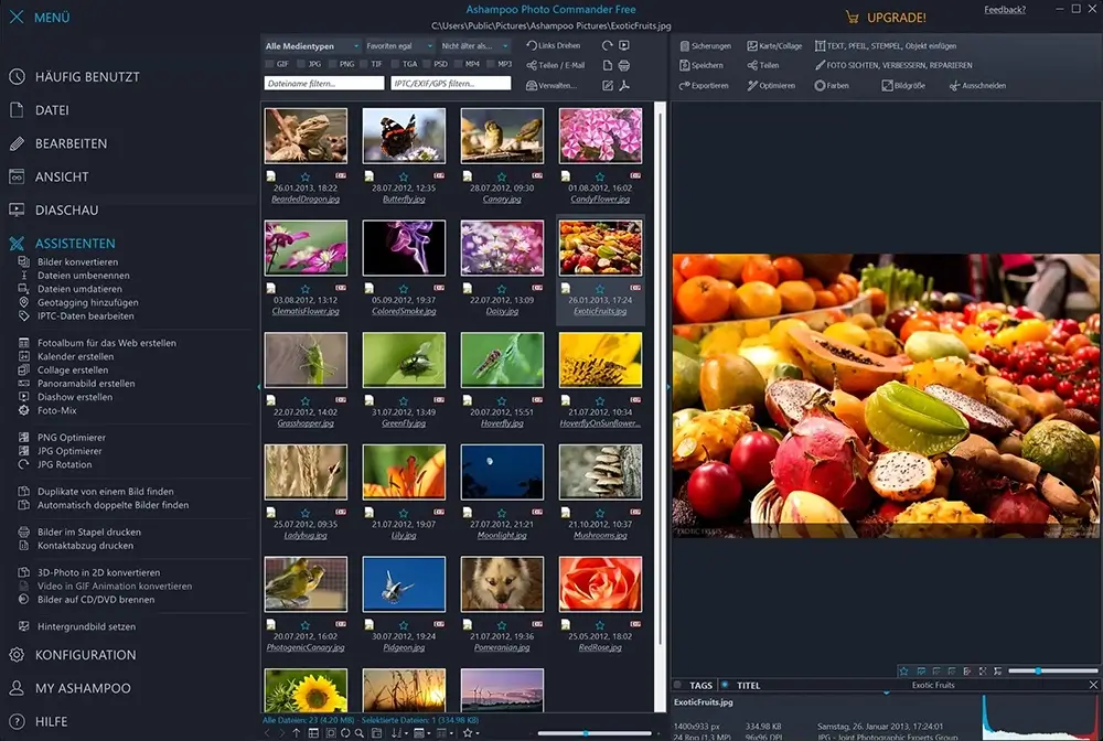 Kostenlose Bildbearbeitung mit Ashampoo Photo Commander FREE