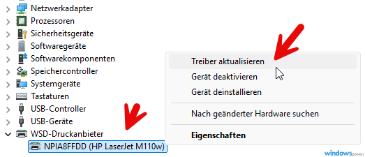 Windows 11 Drucker wird nicht erkannt Treiber aktualisieren