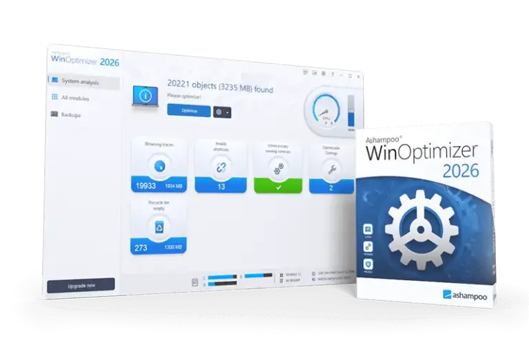 Ashampoo WinOptimizer 2026 kostenlos herunterladen - Benutzeroberfläche der Tuning-Software