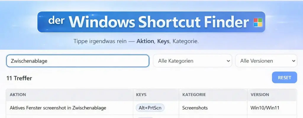 Windows Shortcut Finder