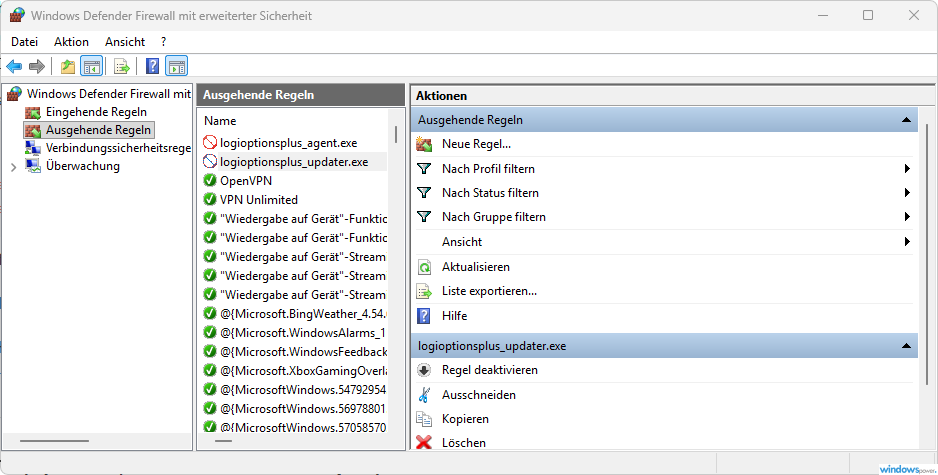 Logi Options Update ueber Firewall blockieren Logi Options+ Update über Firewall blockieren