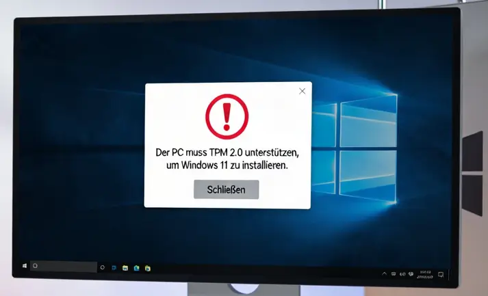 Der PC muss TPM 2 0 unterstuetzen beim Windows 11 Upgrade Versuch Der PC muss TPM 2 0 unterstützen beim Windows 11 Upgrade Versuch