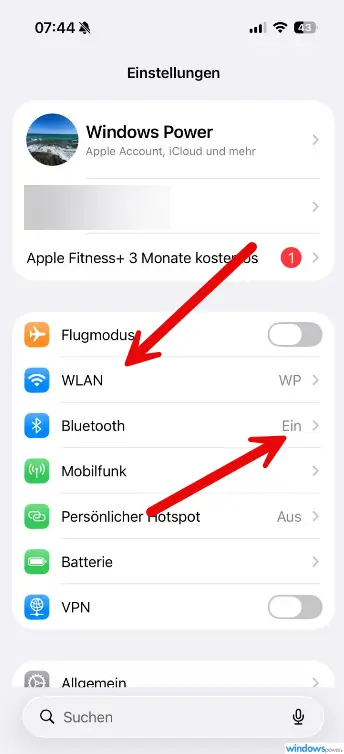 screenshot bluetooth wlan einstellungen Screenshot Bluetooth WLAN Einstellungen