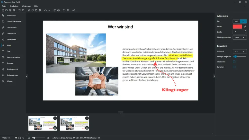 Live Edit ashampoo snap pro 26