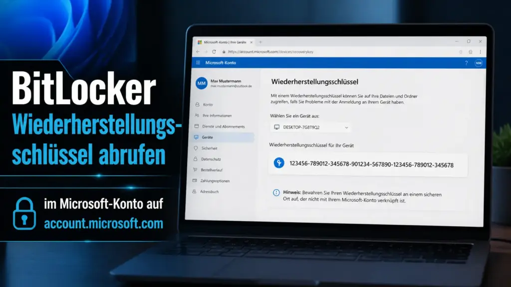 BitLocker Wiederherstellungsschlüssel im Microsoft Konto abrufen