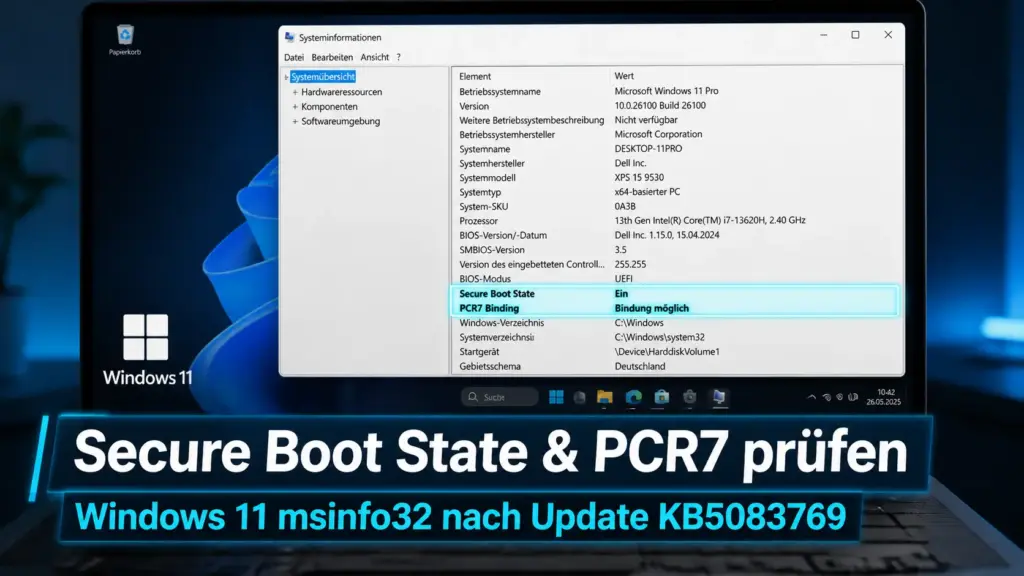 Windows 11 msinfo32 Secure Boot State PCR7 Binding prüfen nach KB5083769