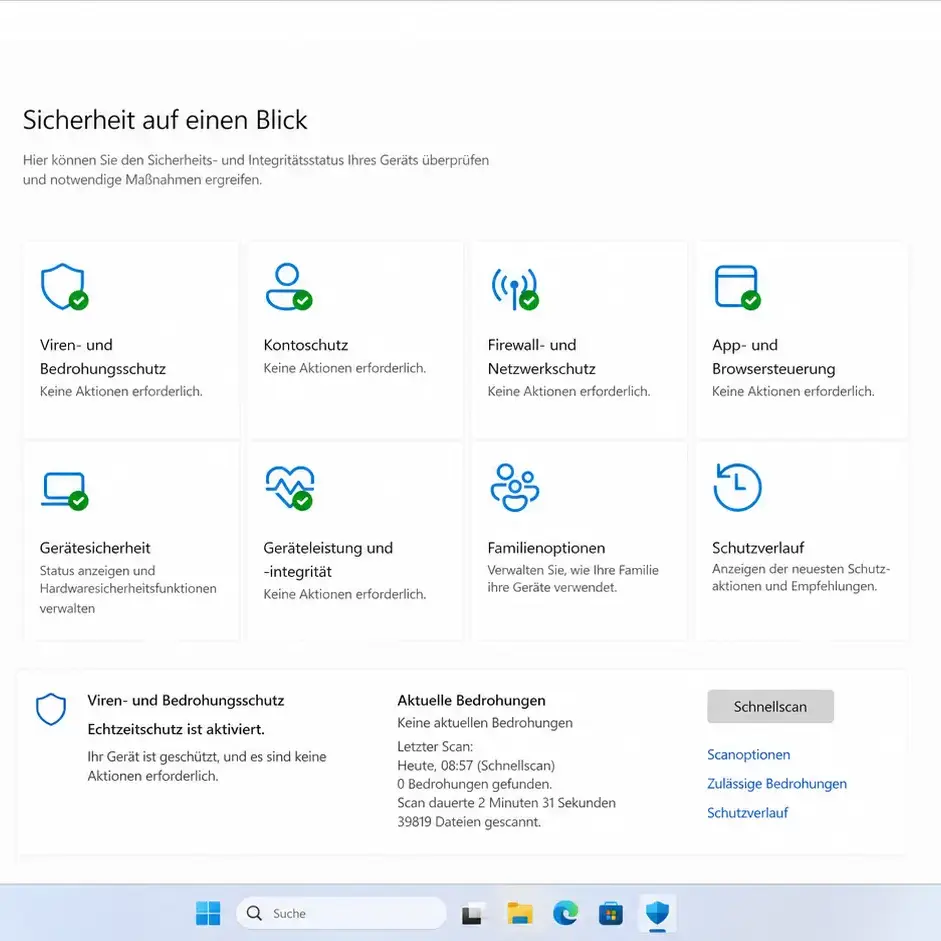 Windows Sicherheitscenter Windows 11 Sicherheitscenter Echtzeitschutz und regelmäßige Scans für dauerhaften Malware Schutz