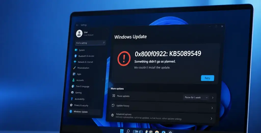 Fehler 0x800f0922: KB5089549 installiert nicht – EFI-Partition voll beheben KB5089549 installiert nicht Fehler 0x800f0922