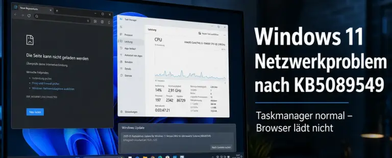 Windows 11 Netzwerkproblem nach KB5089549 Update