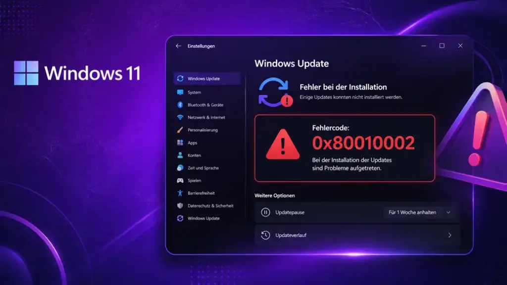 Windows 11 Update Fehler 0x80010002