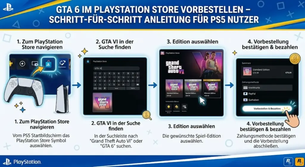 GTA 6 im PlayStation Store vorbestellen – Schritt für Schritt Anleitung für PS5 Nutzer