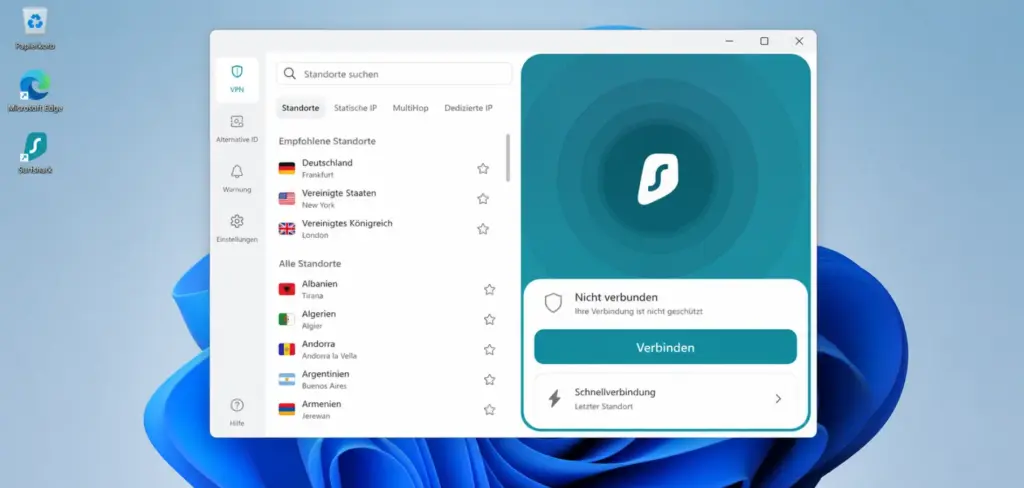 Surfshark Test 2026 %E2%80%93 Windows 11 App nach der Installation Surfshark Test 2026 – Windows 11 App nach der Installation